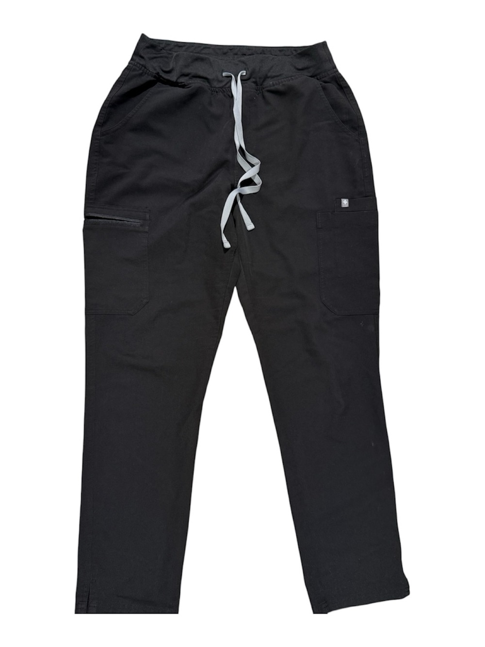 Figs Men’s Black Cargo Joggers with Gray Drawstring